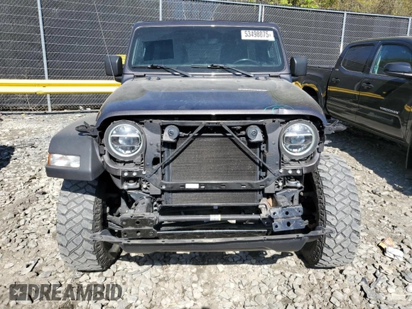 2021 Jeep Wrangler Unlimited 80th Anniversary with VIN 1C4HJXDN0MW792927, listed as a Copart auction lot 53498075 with 74,042 mi miles and Salvage title. Bid and sale history available at DreamBid. Image 5.