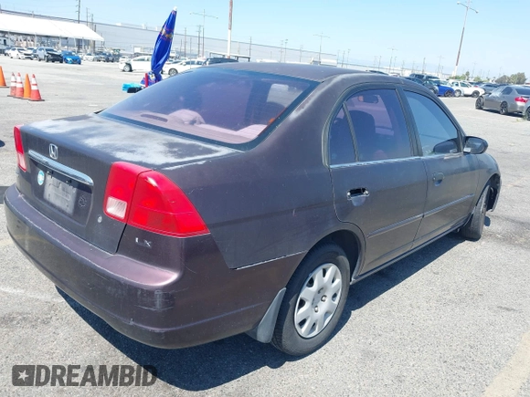 2001 Honda Civic LX z VIN 1HGES16551L011070, wystawiony jako IAAI lot #42294129 z przebiegiem 184 020 mil mil oraz . Historia ofert i sprzedaży dostępna na DreamBid. Obrazek 4.