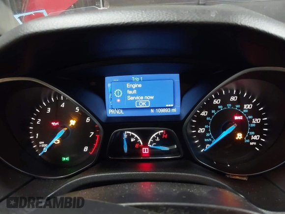 2014 Ford Focus SE with VIN 1FADP3K24EL441994, listed as a IAAI auction lot 41851296 with 109,893 mi miles. Bid and sale history available at carsss.com. Image 7.