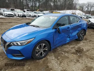 2020 Nissan Sentra SV with VIN 3N1AB8CV9LY283368, listed as a Copart auction lot 47081485 with 17,266 mi miles and Salvage Title. Bid and sale history available at carsss.com. Image 1.