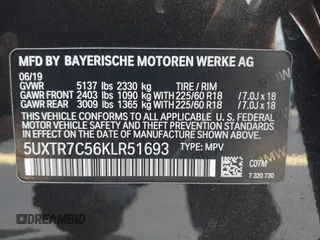2019 BMW X3 sDrive30i z VIN 5UXTR7C56KLR51693, wystawiony jako IAAI lot #42193586 z przebiegiem 77 340 mil mil oraz . Historia ofert i sprzedaży dostępna na DreamBid. Obrazek 9.