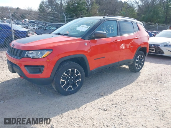 2020 Jeep Compass Trailhawk with VIN 3C4NJDDB2LT142394, listed as a IAAI auction lot 42055893 with 54,490 mi miles and . Bid and sale history available at carsss.com. Image 2.