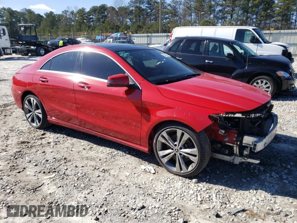 2018 Mercedes-Benz CLA 250 with VIN WDDSJ4GBXJN674560, listed as a Copart auction lot 38430094 with 104,202 mi miles and . Bid and sale history available at DreamBid. Image 4.
