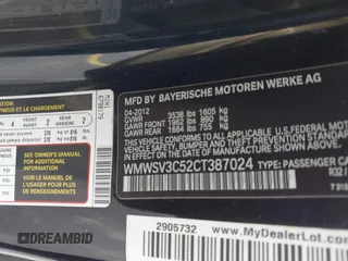 2012 MINI Hardtop S z VIN WMWSV3C52CT387024, wystawiony jako IAAI lot #42754819 z przebiegiem 54 853 mil mil oraz . Historia ofert i sprzedaży dostępna na DreamBid. Obrazek 9.