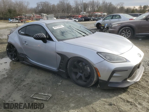 2023 Toyota GR86 with VIN JF1ZNBC11P8752445, listed as a Copart auction lot 45793345 with 72,039 mi miles and Salvage Title. Bid and sale history available at carsss.com. Image 4.