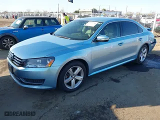2013 Volkswagen Passat SE with VIN 1VWBP7A3XDC013233, listed as a IAAI auction lot 41771761 with 109,397 mi miles. Bid and sale history available at carsss.com. Image 2.