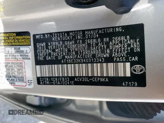 2004 Toyota Camry LE z VIN 4T1BE32K94U313343, wystawiony jako Copart lot #58053425 z przebiegiem 120 515 mil mil oraz Szkoda całkowita • Salvage title. Historia ofert i sprzedaży dostępna na DreamBid. Obrazek 13.