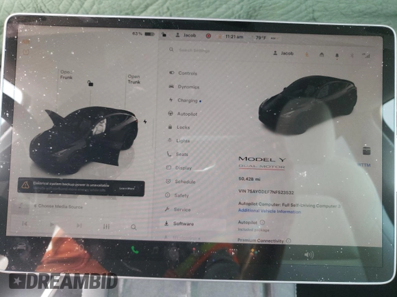 2022 Tesla Model Y Performance z VIN 7SAYGDEF7NF523532, wystawiony jako Copart lot #59949915 z przebiegiem 50 428 mil mil oraz Szkoda całkowita • Salvage title. Historia ofert i sprzedaży dostępna na DreamBid. Obrazek 9.