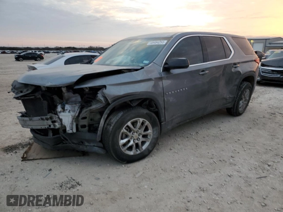 2020 Chevrolet Traverse LS with VIN 1GNERFKW2LJ145630, listed as a Copart auction lot 46484255 with 101,966 mi miles and Salvage Title. Bid and sale history available at carsss.com. Image 1.