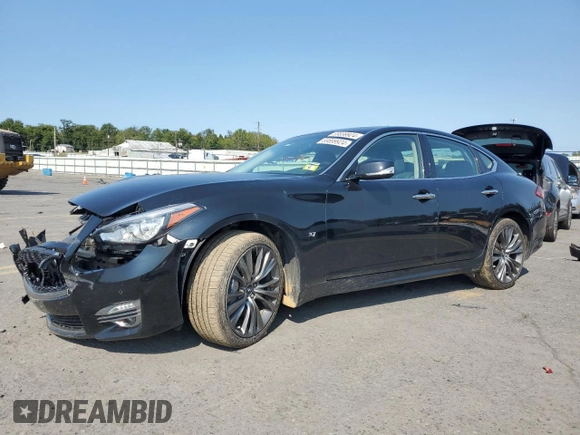 2019 Infiniti Q70 Luxe with VIN JN1BY1AR6KM585945, listed as a Copart auction lot 42006195 with 38,468 mi miles and Salvage title. Bid and sale history available at DreamBid. Image 1.