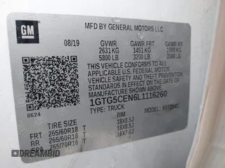 2020 GMC Canyon 2WD SLE with VIN 1GTG5CEN6L1116260, listed as a IAAI auction lot 41253835 with 38,901 mi miles. Bid and sale history available at carsss.com. Image 9.