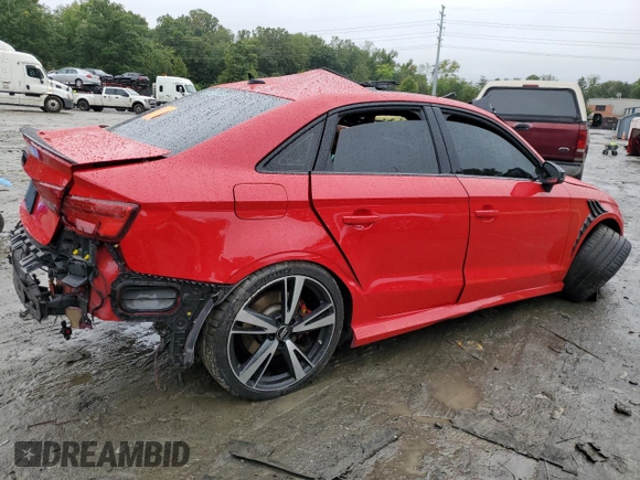 2019 Audi RS 3 with VIN WUABWGFF4KA904106, listed as a Copart auction lot 72851844 with Not provided miles and Salvage title. Bid and sale history available at DreamBid. Image 3.