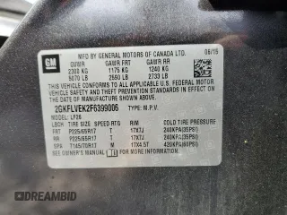 2015 GMC Terrain SLE with VIN 2GKFLVEK2F6399006, listed as a Copart auction lot 64727605 with 111,971 mi miles and Clean title. Bid and sale history available at DreamBid. Image 13.