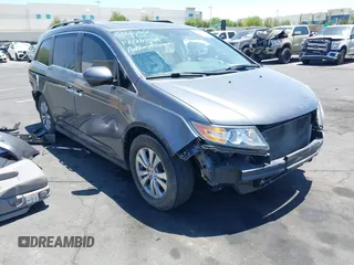 2014 Honda Odyssey EX-L z VIN 5FNRL5H61EB041962, wystawiony jako IAAI lot #42282873 z przebiegiem 134 884 mil mil oraz . Historia ofert i sprzedaży dostępna na DreamBid. Obrazek 1.