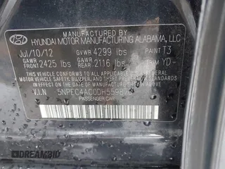 2013 Hyundai Sonata Limited with VIN 5NPEC4AC0DH559876, listed as a IAAI auction lot 39418550 with 83,353 mi miles and . Bid and sale history available at DreamBid. Image 9.