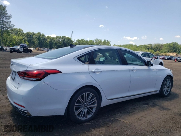 2018 Genesis G80 3.8L z VIN KMHGN4JE5JU268761, wystawiony jako Copart lot #61796625 z przebiegiem 46 868 mil mil oraz Szkoda całkowita • Salvage title. Historia ofert i sprzedaży dostępna na DreamBid. Obrazek 3.
