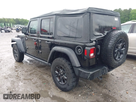 2021 Jeep Wrangler Unlimited Sport S with VIN 1C4HJXDN0MW678801, listed as a IAAI auction lot 42211815 with 96,849 mi miles and . Bid and sale history available at DreamBid. Image 3.