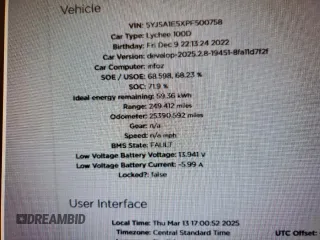2023 Tesla Model S с VIN 5YJSA1E5XPF500758, выставлен на аукционе Copart как лот 51654685 с пробегом 25 390 миль миль и Списание • Salvage title. История ставок и продаж доступна на DreamBid. Изображение 9.