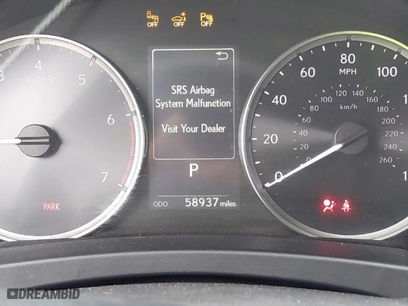 2022 Lexus IS with VIN JTHDA1D23N5121856, listed as a IAAI auction lot 41146026 with 58,937 mi miles. Bid and sale history available at carsss.com. Image 16.