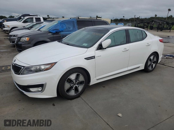2013 Kia Optima Hybrid LX with VIN KNAGM4AD0D5045263, listed as a Copart auction lot 75125224 with 0 mi miles and Salvage Title. Bid and sale history available at carsss.com. Image 1.