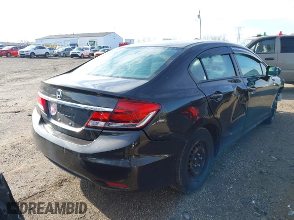 2014 Honda Civic Sedan LX with VIN 2HGFB2F56EH515298, listed as a IAAI auction lot 41966680 with 88,120 mi miles. Bid and sale history available at carsss.com. Image 4.