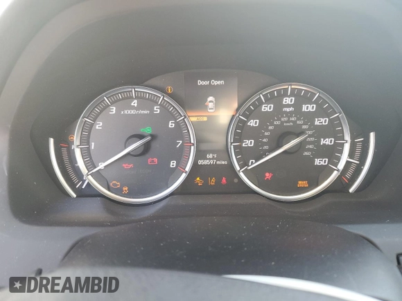 2018 Acura TLX w/Technology Pkg with VIN 19UUB1F58JA005741, listed as a Copart auction lot 49314215 with 58,597 mi miles and Salvage Title. Bid and sale history available at carsss.com. Image 9.