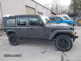 2021 Jeep Wrangler Unlimited Sport S with VIN 1C4HJXDN9MW822281, listed as a IAAI auction lot 41163183 with 23,665 mi miles and . Bid and sale history available at DreamBid. Image 13.