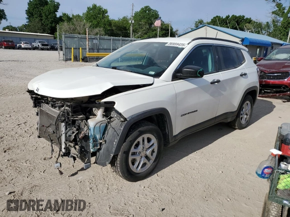2021 Jeep Compass Sport z VIN 3C4NJCAB0MT553051, wystawiony jako Copart lot #56959425 z przebiegiem 37 753 mil mil oraz Szkoda całkowita • Salvage title. Historia ofert i sprzedaży dostępna na DreamBid. Obrazek 1.