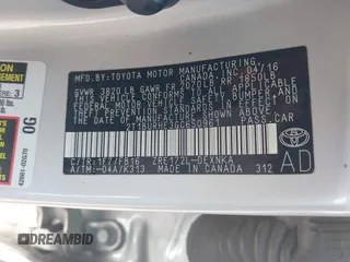 2016 Toyota Corolla L with VIN 2T1BURHE3GC650961, listed as a IAAI auction lot 42212132 with 146,656 mi miles and . Bid and sale history available at DreamBid. Image 9.