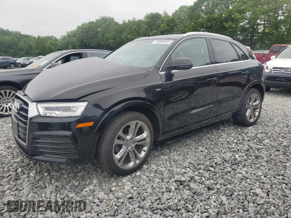 2017 Audi Q3 Prestige with VIN WA1GCCFS7HR001163, listed as a Copart auction lot 58800655 with 52,034 mi miles and Salvage title. Bid and sale history available at DreamBid. Image 1.