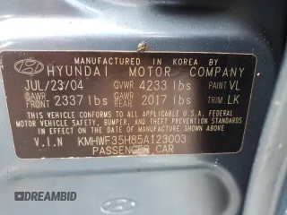 2005 Hyundai Sonata GLS with VIN KMHWF35H85A123003, listed as a Copart auction lot 73971014 with 0 mi miles and Salvage Title. Bid and sale history available at carsss.com. Image 13.