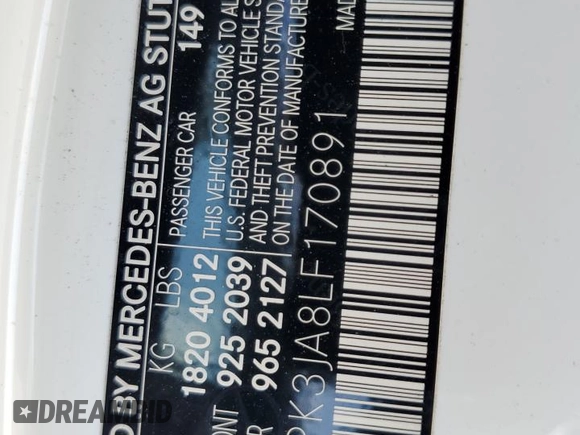 2020 Mercedes-Benz SLC 300 z VIN W1KPK3JA8LF170891, wystawiony jako Copart lot #47234064 z przebiegiem 23 270 mil mil oraz . Historia ofert i sprzedaży dostępna na DreamBid. Obrazek 12.