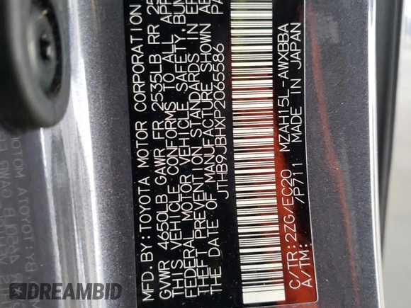 2023 Lexus UX 250h F Sport with VIN JTHB9JBHXP2065586, listed as a Copart auction lot 59037755 with 23,620 mi miles and Salvage title. Bid and sale history available at DreamBid. Image 13.