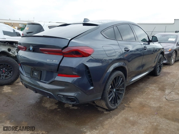 2022 BMW X6 xDrive40i with VIN 5UXCY6C08N9N30013, listed as a IAAI auction lot 41772245 with 23,198 mi miles. Bid and sale history available at carsss.com. Image 4.