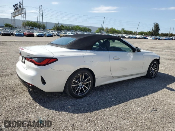 2025 BMW 4 Series 430i with VIN WBA33DB05SCS22265, listed as a Copart auction lot 49437585 with 18,445 mi miles and Clean Title. Bid and sale history available at carsss.com. Image 3.