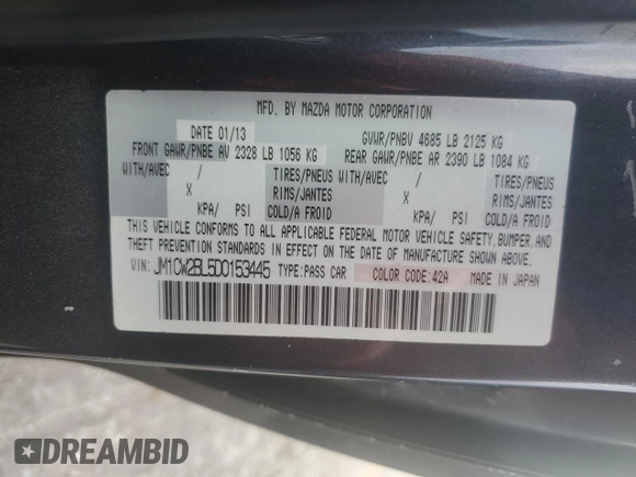2013 Mazda 5 Sport z VIN JM1CW2BL5D0153445, wystawiony jako Copart lot #60922255 z przebiegiem 204 965 mil mil oraz Czysty tytuł • Clean title. Historia ofert i sprzedaży dostępna na DreamBid. Obrazek 13.