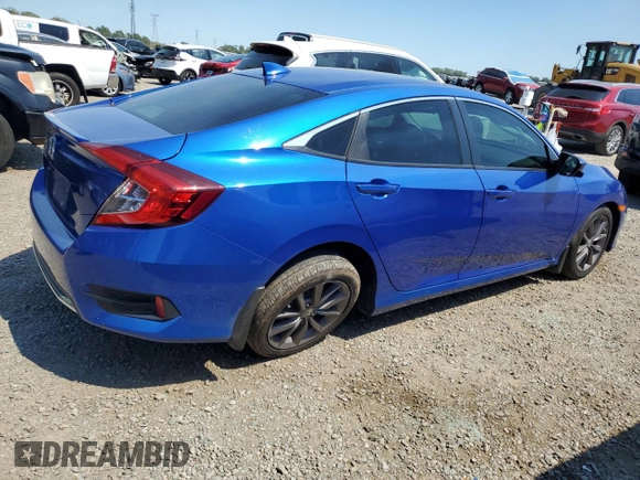 2021 Honda Civic Sedan EX with VIN 19XFC1F33ME010382, listed as a Copart auction lot 48657995 with 33,102 mi miles and Salvage Title. Bid and sale history available at carsss.com. Image 3.