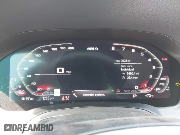 2022 BMW M4 Competition z VIN WBS33AZ04NCJ20752, wystawiony jako IAAI lot #42153801 z przebiegiem 9 523 mil mil oraz . Historia ofert i sprzedaży dostępna na DreamBid. Obrazek 7.