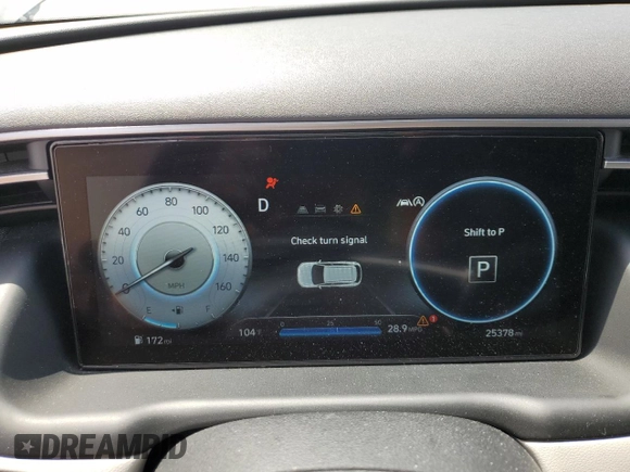 2022 Hyundai Tucson SEL with VIN 5NMJF3AE3NH067374, listed as a Copart auction lot 52634085 with 25,378 mi miles and Salvage Title. Bid and sale history available at DreamBid. Image 9.