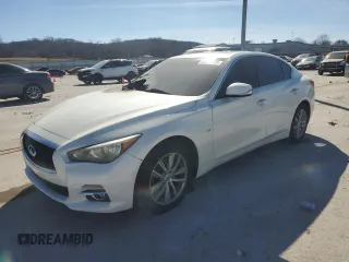 2015 Infiniti Q50 with VIN JN1BV7AR2FM402350, listed as a Copart auction lot 47377915 with 0 mi miles and Salvage Title. Bid and sale history available at carsss.com. Image 1.