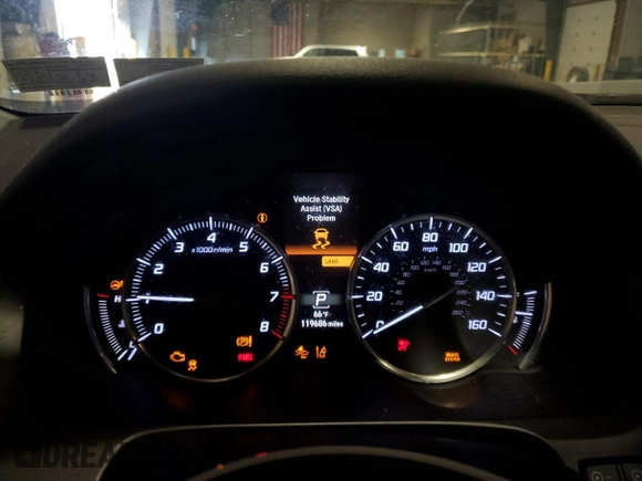 2015 Acura TLX V6 Tech with VIN 19UUB3F55FA001746, listed as a Copart auction lot 53437505 with 119,686 mi miles and Salvage Title. Bid and sale history available at carsss.com. Image 9.