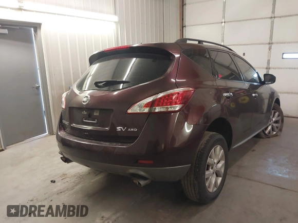 2013 Nissan Murano SV with VIN JN8AZ1MW5DW313664, listed as a IAAI auction lot 41570191 with 125,497 mi miles and . Bid and sale history available at carsss.com. Image 4.