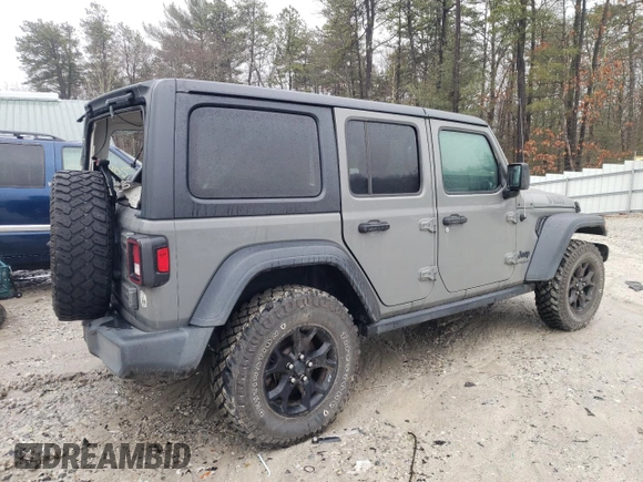2021 Jeep Wrangler Unlimited Sport S with VIN 1C4HJXDN8MW586934, listed as a Copart auction lot 47842895 with 48,946 mi miles and Salvage Title. Bid and sale history available at carsss.com. Image 3.