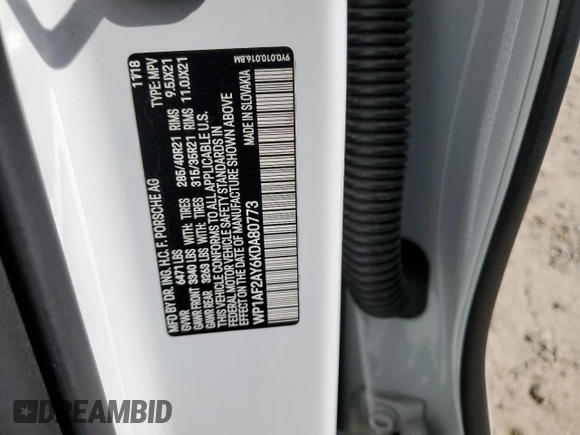2019 Porsche Cayenne Turbo with VIN WP1AF2AY6KDA80773, listed as a Copart auction lot 55466655 with 146,919 mi miles and Salvage title. Bid and sale history available at DreamBid. Image 14.