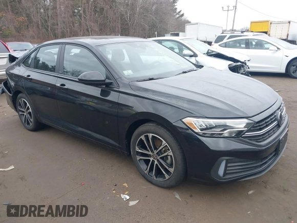 2024 Volkswagen Jetta Sport with VIN 3VWBM7BU9RM027744, listed as a IAAI auction lot 41688894 with 32,834 mi miles and . Bid and sale history available at DreamBid. Image 1.
