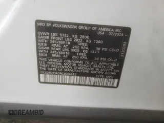 2024 Volkswagen Atlas SE with VIN 1V2DR2CA0RC609512, listed as a Copart auction lot 60120025 with 16,732 mi miles and Salvage title. Bid and sale history available at DreamBid. Image 14.