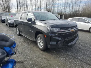 2023 Chevrolet Suburban LT with VIN 1GNSCCKD3PR125671, listed as a Copart auction lot 46734575 with 158,217 mi miles and Salvage title. Bid and sale history available at DreamBid. Image 4.