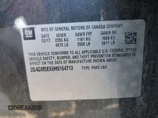 2017 Buick Regal with VIN 2G4GM5EX6H9164713, listed as a Copart auction lot 48412855 with 57,189 mi miles and Clean Title. Bid and sale history available at carsss.com. Image 12.