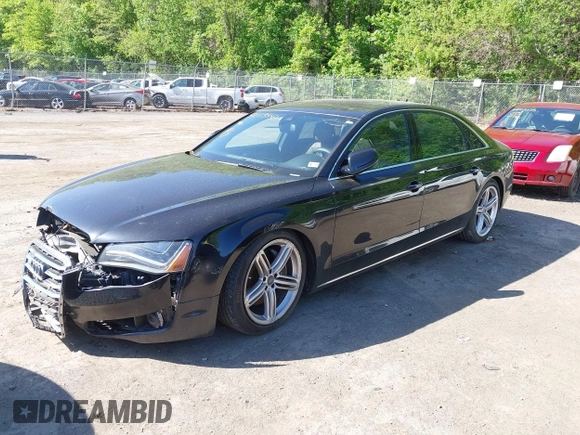 2013 Audi A8 3.0L with VIN WAURGAFD0DN005532, listed as a IAAI auction lot 42113540 with 176,635 mi miles and . Bid and sale history available at DreamBid. Image 2.