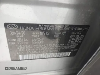 2020 Hyundai Santa Fe SE with VIN 5NMS23AD2LH220153, listed as a IAAI auction lot 42344499 with 28,346 mi miles and . Bid and sale history available at DreamBid. Image 9.